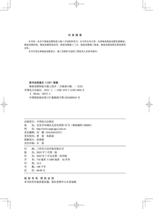 海底电缆制造与施工技术 商品图3