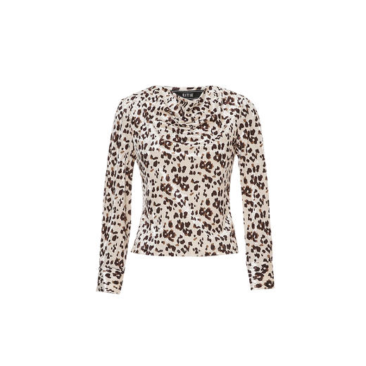 EITIE爱特爱时尚印花气质荡领长袖打底T恤上衣秋季新款7913619 商品图5