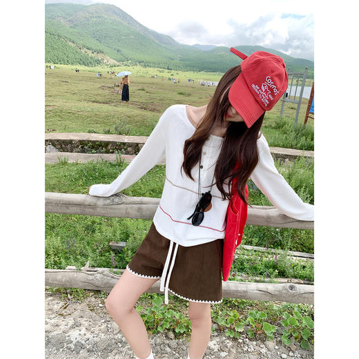 <曾小咸推荐>现货秒杀 ！微信超特价！韩系抽绳撞色边短裤 日常129.99 立减60 秒杀69.99！！ 商品图4