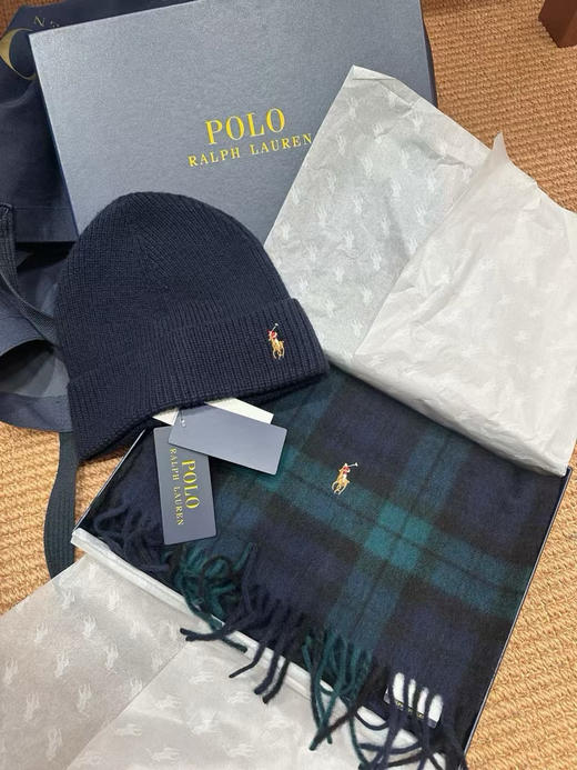 国内现货🐎拉夫劳伦男士帽子围巾850元一套礼盒🎁 商品图0