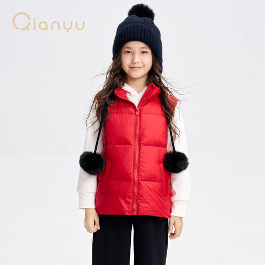 笛莎千与2025冬季新款男女童休闲立领轻薄羽绒马甲 商品图3