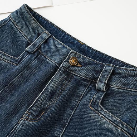 QYM F2126-Y阔腿裤休闲牛仔裤宽松高腰直筒裤九分裤 商品图3