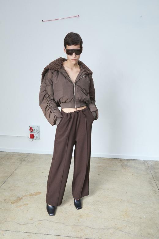 LA PISCINE FUR  HOODED  BOMBER 毛皮连帽飞行夹克 商品图5