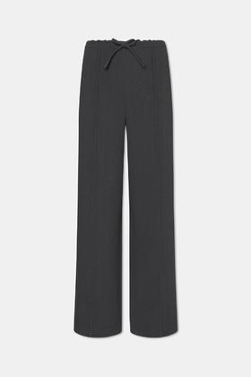 LA PISCINE couusse boyfriend pants 灰色系带长裤