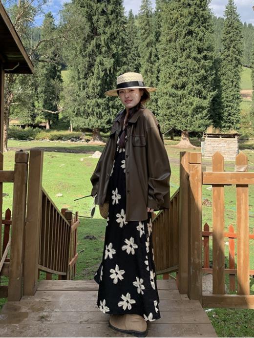 疯狂心动🔥秋日必入‼️这皮衣把秋日浪漫穿身上了🌟【AUChris美拉德色休闲百搭皮衣外套】🙋实穿又显白❗️经典版型 + 百搭实穿，皮衣控闭眼冲就对了✌ 商品图8