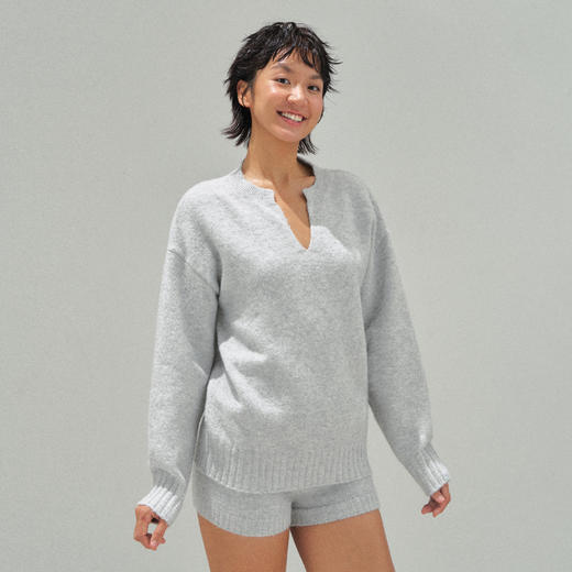 Ariseism 美式复古双色毛衣+短裤两件套套装女秋季新款 商品图1