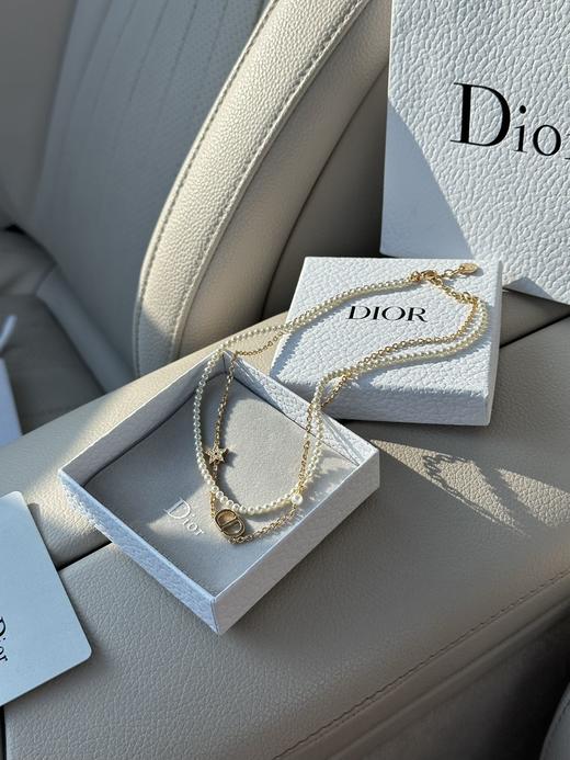 独家，意大利回流，正品，全套包装！Petit CD 系列迪奥CD珍珠双链项链 商品图1