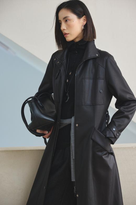 深夜黑长款风衣 商品图2