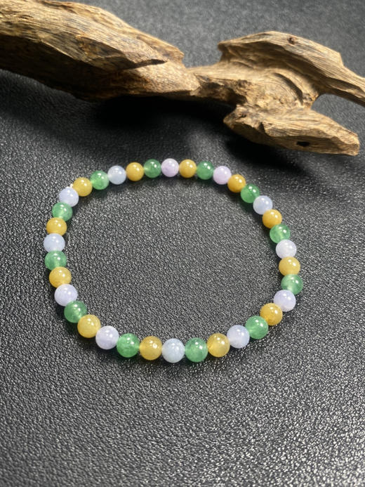 【FC0169】翡翠高冰多彩小米珠手链 水润光泽 荧光起胶 色彩丰富 商品图2