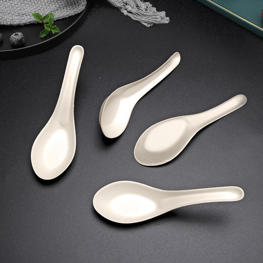 喇叭花一次性勺子甘蔗浆纸浆汤勺食品级可降解调羹加厚外卖商家用 商品图2