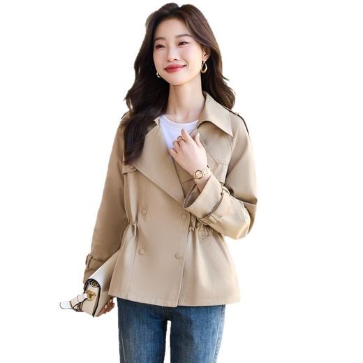 丁摩 小香风大翻领收腰修身短款风衣女春秋季款小个子外套 5ZF-3333 商品图4