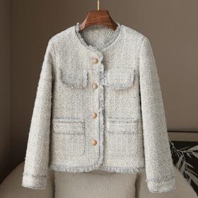 【断码处理】法式30羊毛小香风外套时尚名媛风短款上衣