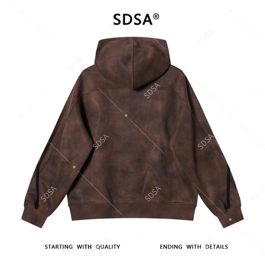 WY1037SDSA男士秋冬新款痞帅男装简约扎染解构明线半拉链立领连帽卫衣 商品图5