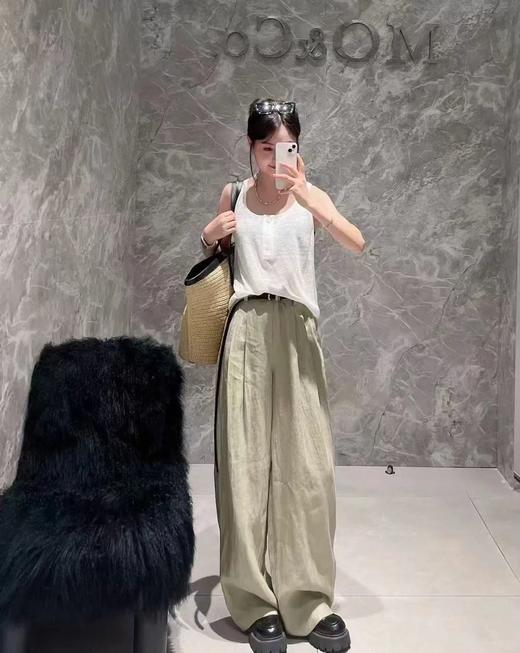 【高品质私服】【MC亚麻高腰及地直筒阔腿裤】以亚麻定下舒适基调 感受夏日清风与自由G1518-CC【无标出货 介意慎拍】 商品图4