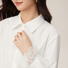 【09/03新品】熙世界法式蕾丝拼接白色衬衫女设计感长袖天丝棉上衣2025秋季新款 商品缩略图4