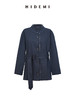 HIDEMI 深藏青极简手工毛边双层拼接立领口袋款短款外套 商品缩略图7