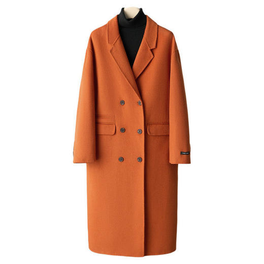 【断码处理】羊毛双面毛呢大衣西装领尼外套 商品图4