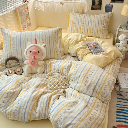 热卖！高颜值四件套！CKKHOUSE母婴A类水洗棉四件套 手感细腻 舒适透气 多款可选 商品图4