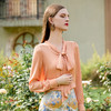 IWY/橘色衬衣女上衣 春秋款气质系带蝴蝶结衬衫女职业衬衫内搭B494 商品缩略图0