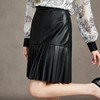 「自」全新升级【铂金会员165/天猫219/差价54】(44358)洛诗琳气质显瘦百褶半身裙2025秋季设计感百搭A字皮裙女 商品缩略图3