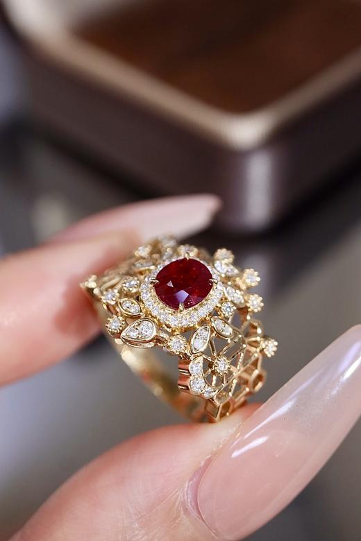 0.78ct刻面红宝石戒指 商品图1