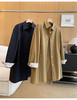 画报风衣高支棉撞色条纹拼接经典A字风衣宽松中长款外套 商品缩略图14