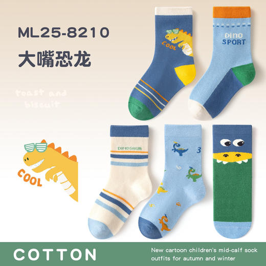 5双29.9包邮！2025秋款童袜 A类精梳纯棉中筒袜 可爱卡通图案 袜头无骨不硌脚 女童男童花色齐全21-37码 商品图7