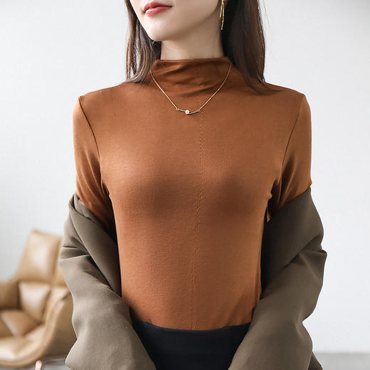 【69元任选两件！】茶稚 美雅碧羊毛蛋白精华打底衫 圆领 /半高领两款可选 美丽诺120S超细羊毛+美雅碧纤维 质感柔软舒适，细腻亲肤，免烫显瘦 商品图2