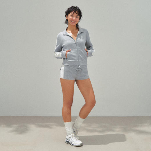 Ariseism 美式复古立领外套+休闲卫裤两件套运动套装女秋季新款 商品图1