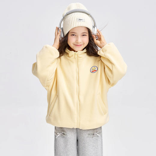 笛莎Deesha 2025冬季新款男女童两面穿立领摇粒绒外套 商品图0