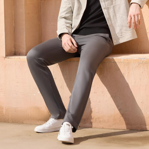 半身缘男裤 秋季简约舒适精梳棉面料休闲裤253201M10330067 商品图2