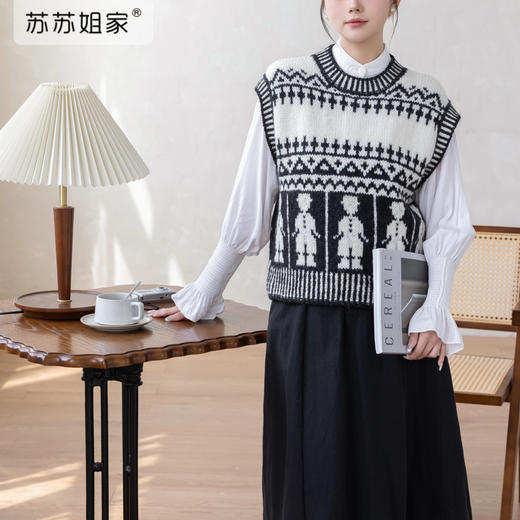 苏苏姐家茧影背心手工DIY编织棒针上衣毛线团粗羊毛线材料包 商品图1