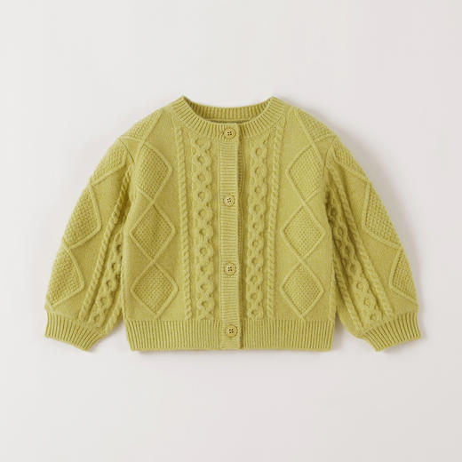 马克珍妮女童轻盈舒适菱格针织开衫2025年秋冬新款551863 商品图2