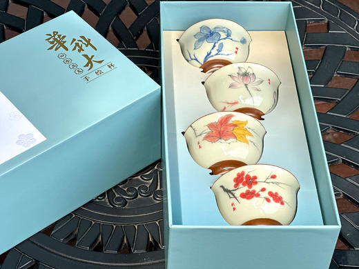 华科大四季花瓷器杯套装 商品图9