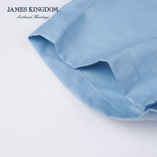 【棉莱赛尔天丝短袖衬衫】占姆士男士短袖衬衫纯色商务亲肤短衬 商品图7