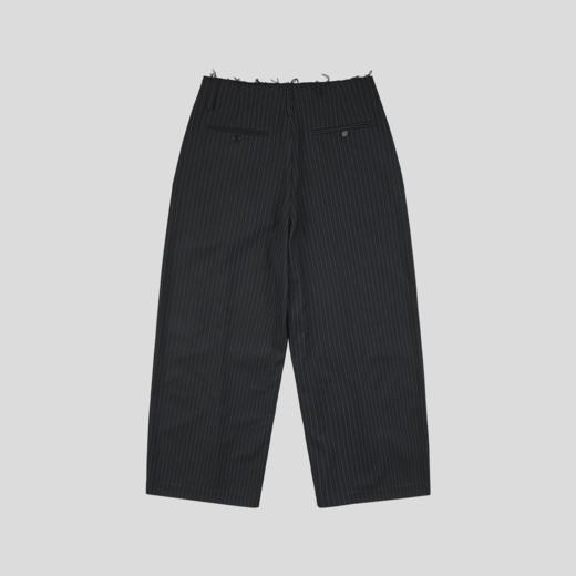 GOODBAI 916 无腰带毛边条纹打褶直筒西裤 商品图2