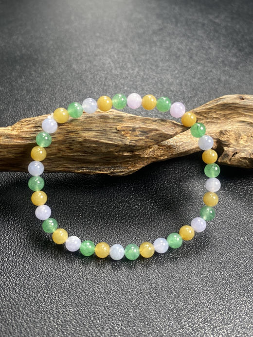 【FC0169】翡翠高冰多彩小米珠手链 水润光泽 荧光起胶 色彩丰富 商品图1