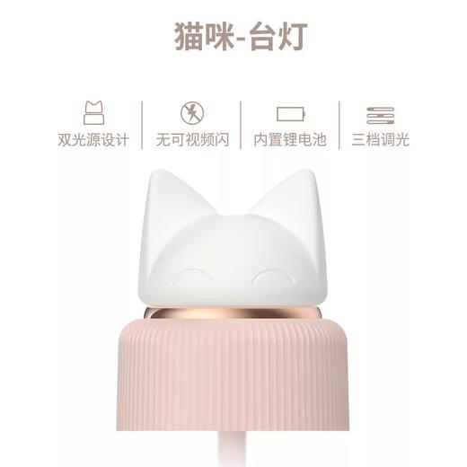 萌宠系列LED台灯USB宿舍LED可爱床头灯可爱夹子阅读灯白色粉色绿色可选 商品图1