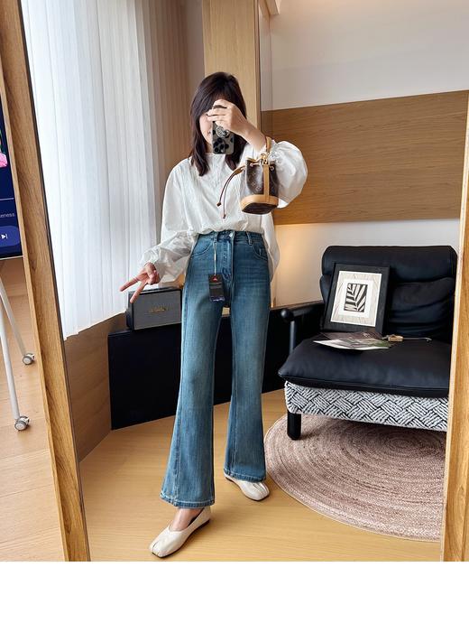 超绝版型！2025立体线条设计感秋季微喇叭裤 四面弹修腿牛仔裤！ 商品图1