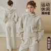 秋冬新款设计感加绒加厚连帽长袖外套宽松休闲阔腿裤女运动套装SF8763 商品缩略图1