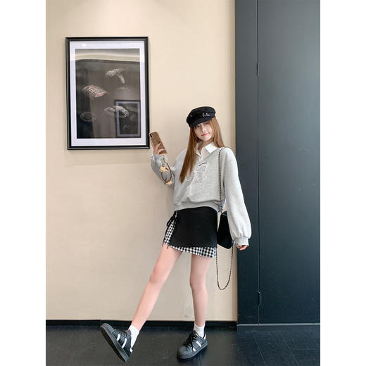 【129元任选2件】现货！格子系带蝴蝶结半身裙 商品图1