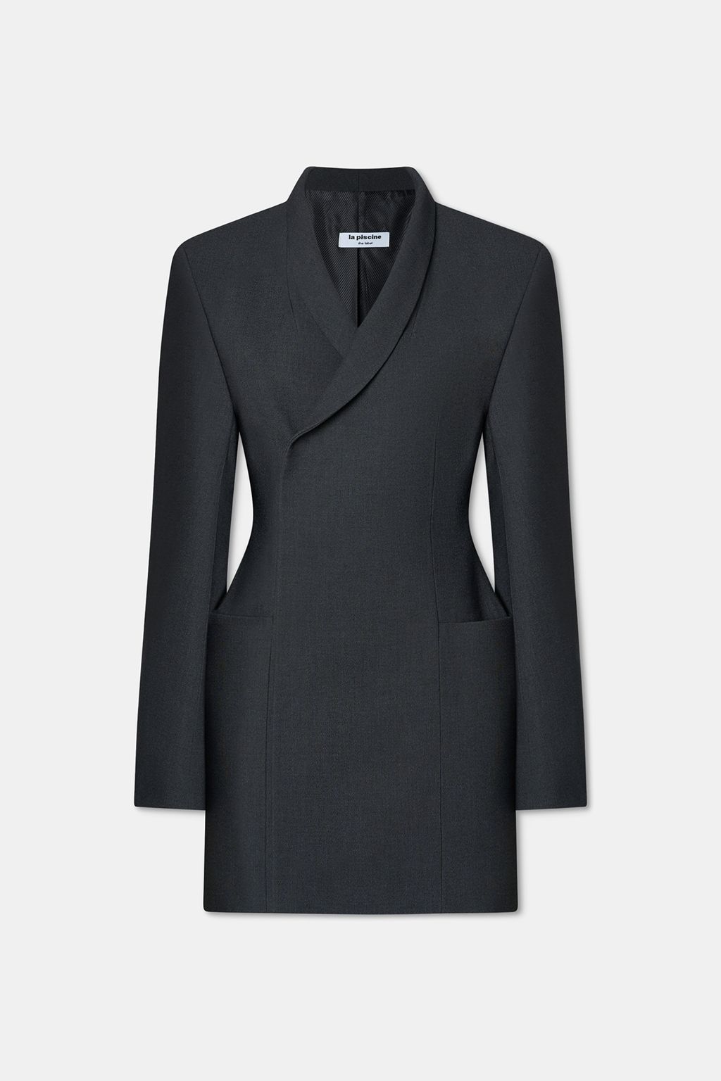 LA PISCINE SCULPTED  BLAZER 收腰灰色上衣