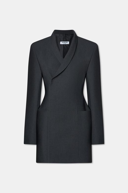 LA PISCINE SCULPTED  BLAZER 收腰灰色上衣 商品图0
