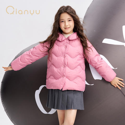 笛莎千与2025冬季新款女童时尚甜美翻领轻薄羽绒服 商品图2