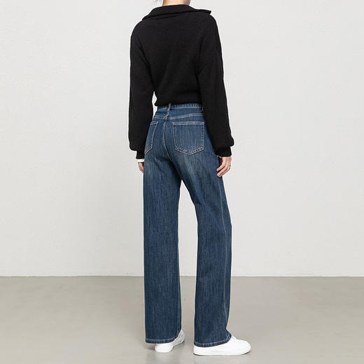 「高货rg」全新升级【铂金会员183/天猫249/差价66】(51123)洛诗琳气质高腰牛仔长裤2025秋季宽松四面弹直筒九分裤 商品图3