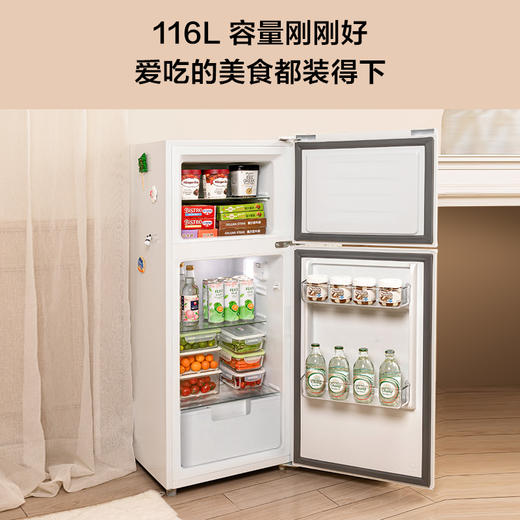 TCL 116升迷你双门白色小冰箱 二级能效 节能低音 宿舍租房 R116L5-B 商品图5