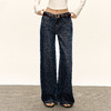 Ariseism 美式复古牛仔裤女秋季新款宽松阔腿长裤子 商品缩略图2
