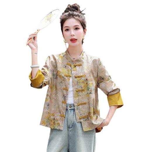 新国风外套复古立领，落肩长袖新中式上衣HR-YIZX86119 商品图3