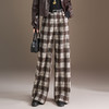 QYM 9515-Y格纹阔腿裤直筒裤宽松休闲裤 商品缩略图0