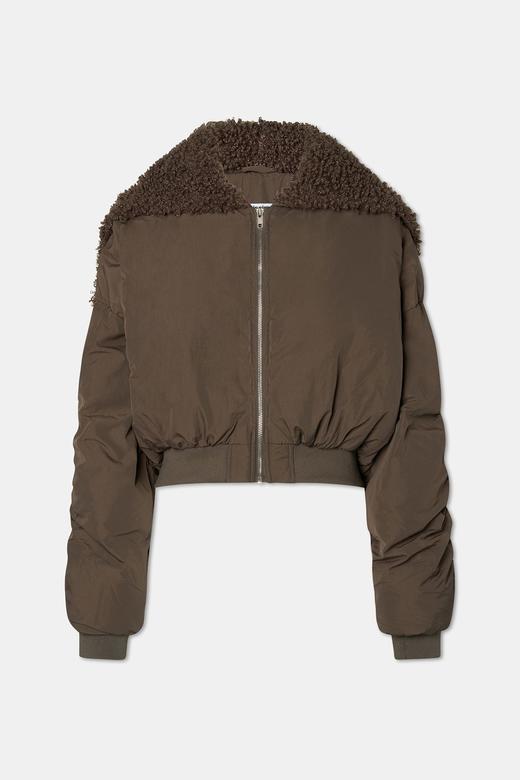 LA PISCINE FUR  HOODED  BOMBER 毛皮连帽飞行夹克 商品图1